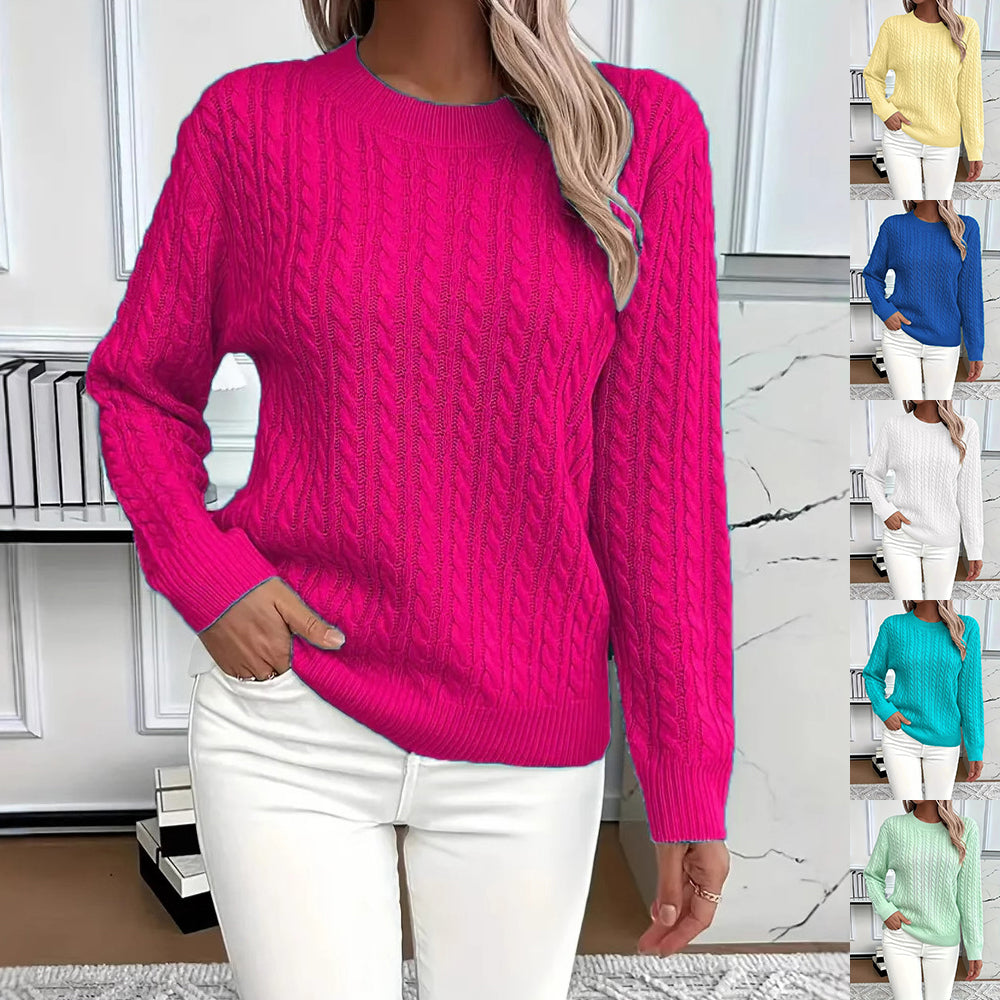 Twist Crew-Neck Knit Sweater