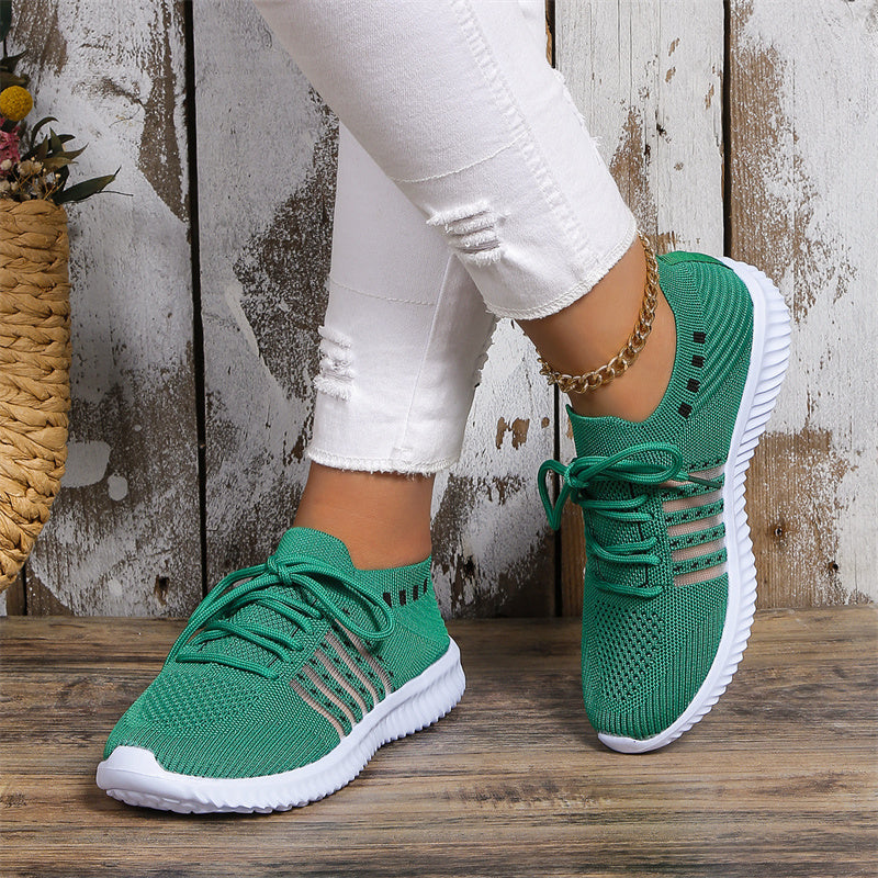 Woven Mesh Lace-Up Trainers