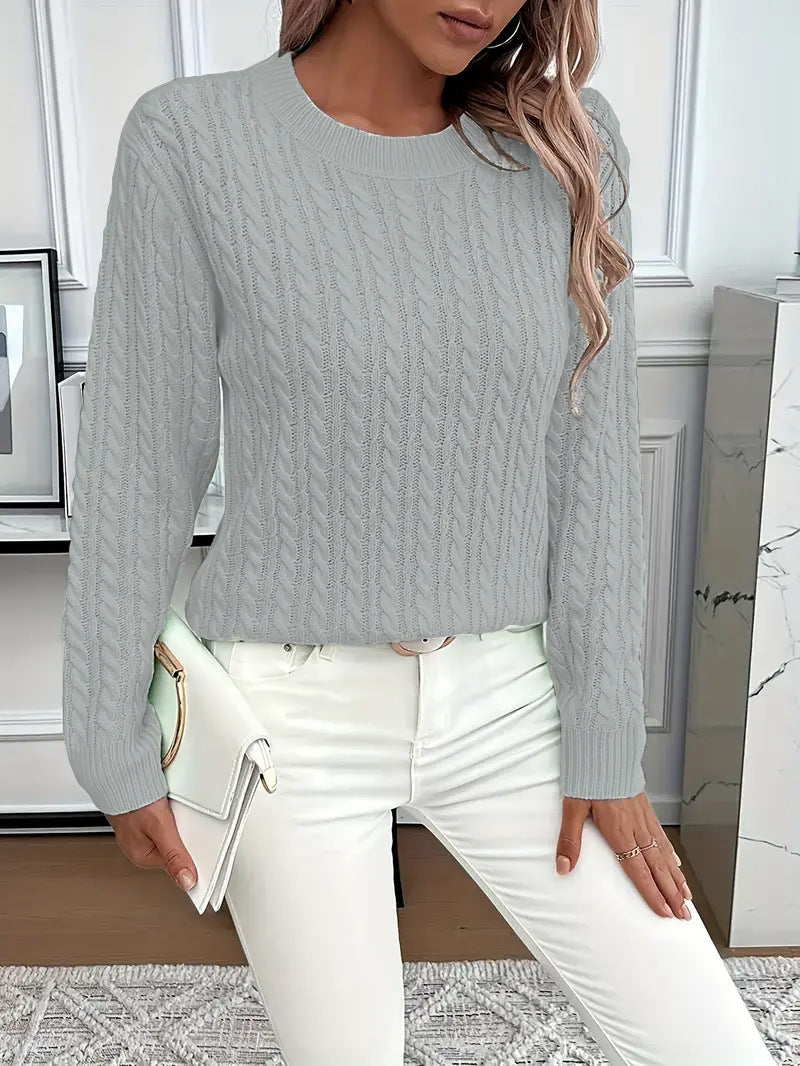 Twist Crew-Neck Knit Sweater