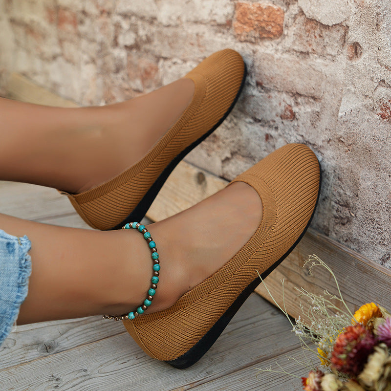 Knit Slip-On Ballet Flats