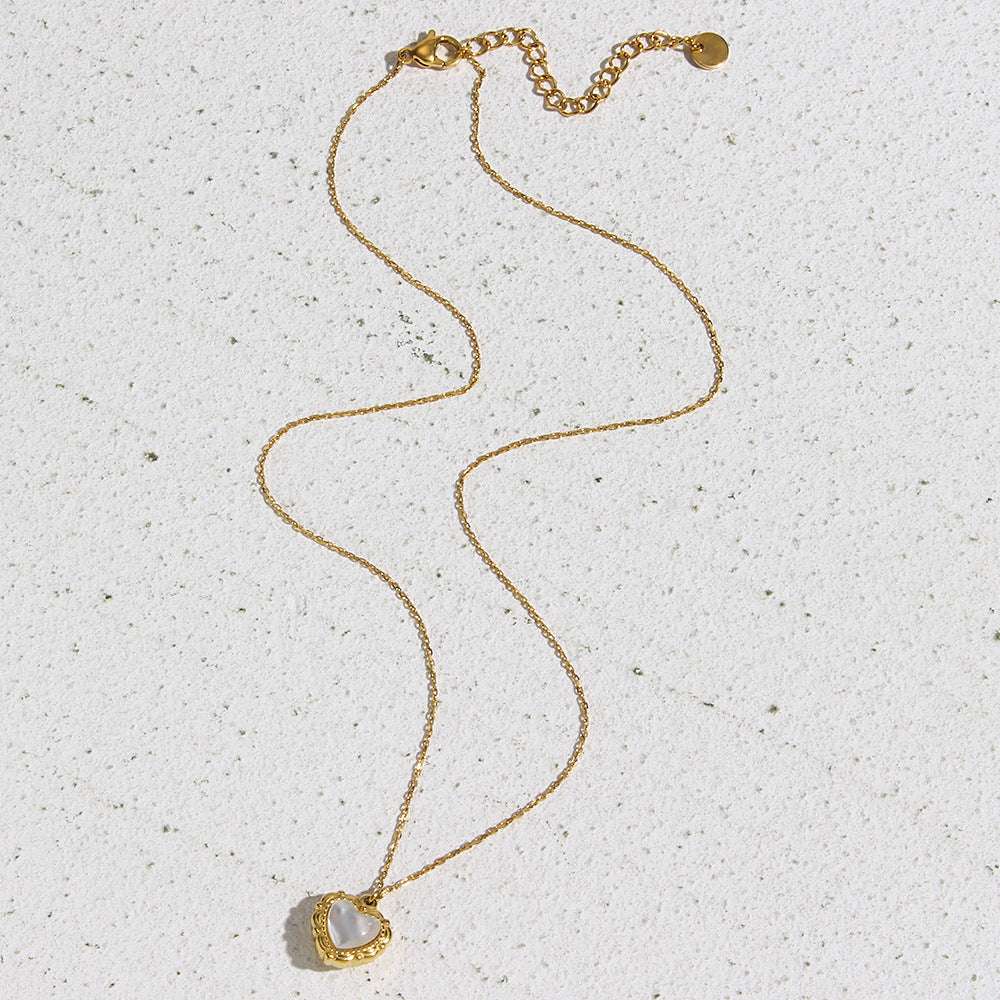 Golden Shell Heart Necklace