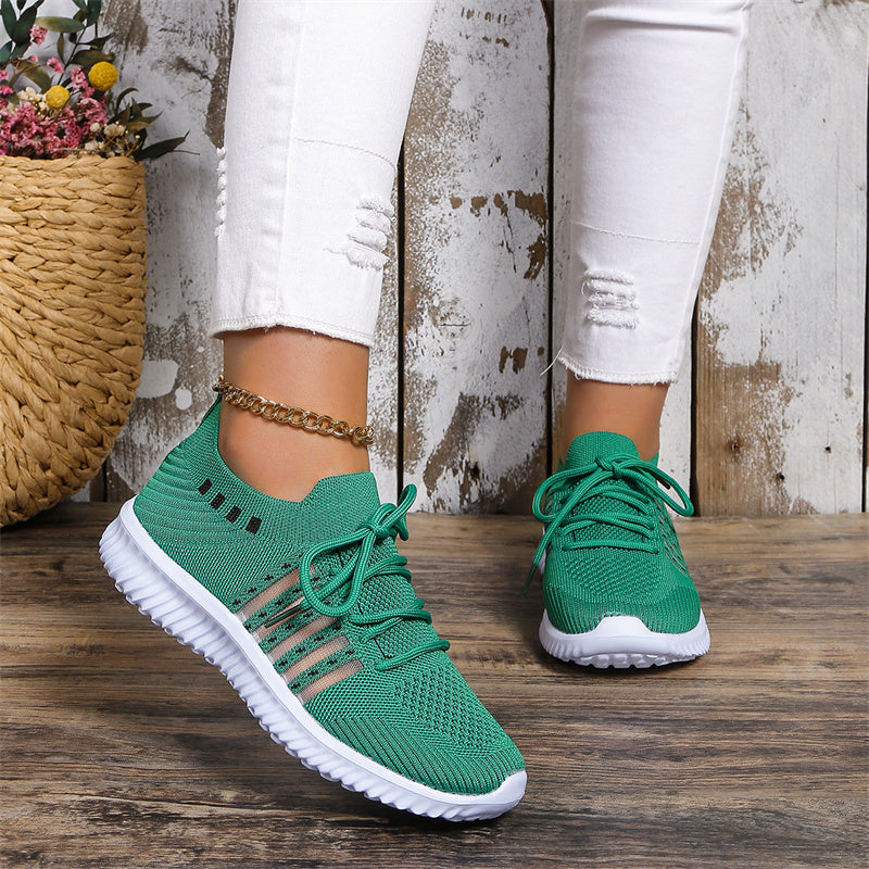 Woven Mesh Lace-Up Trainers