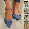 Bow Knit Pointed Flats