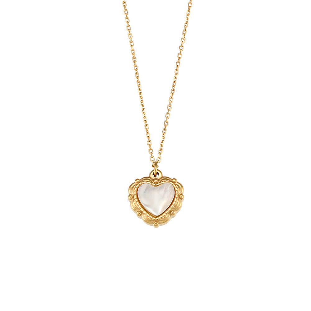 Golden Shell Heart Necklace