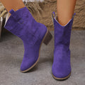 Embroidered Western Mid-Calf Boots