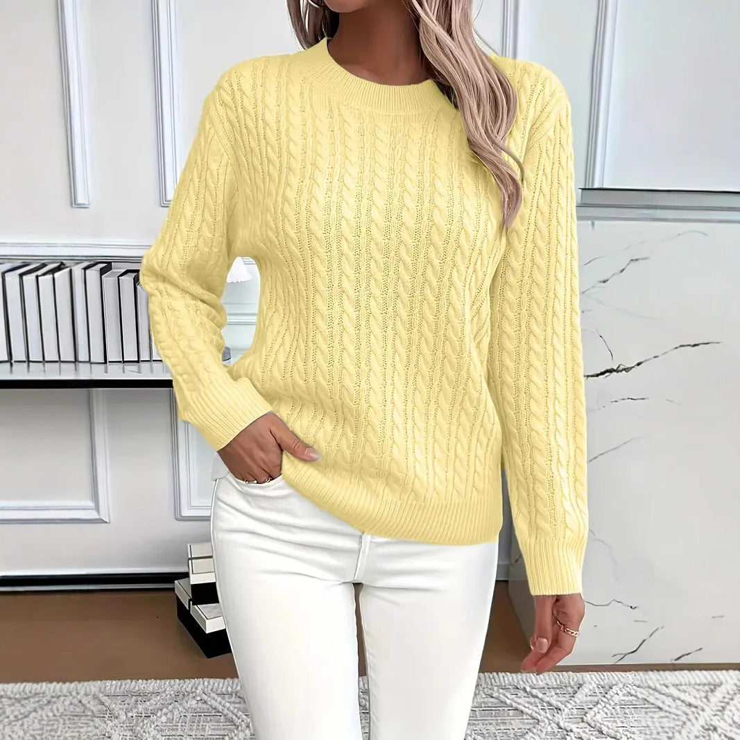 Twist Crew-Neck Knit Sweater