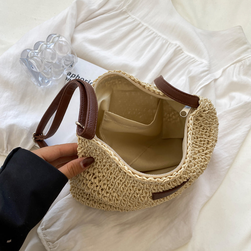 Woven Straw Holiday Tote