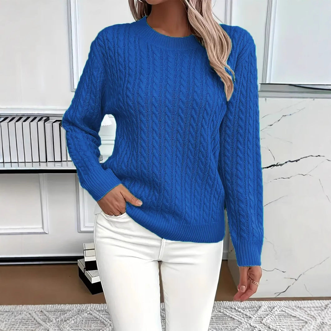 Twist Crew-Neck Knit Sweater