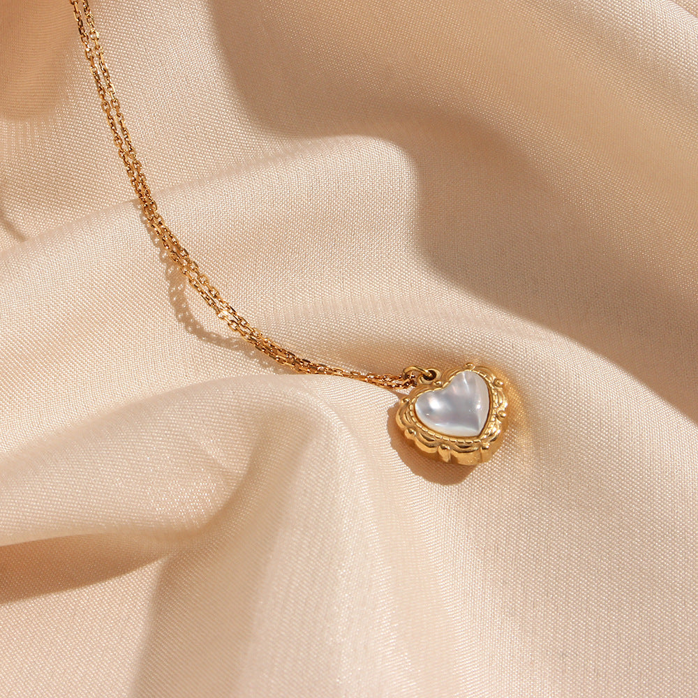Golden Shell Heart Necklace