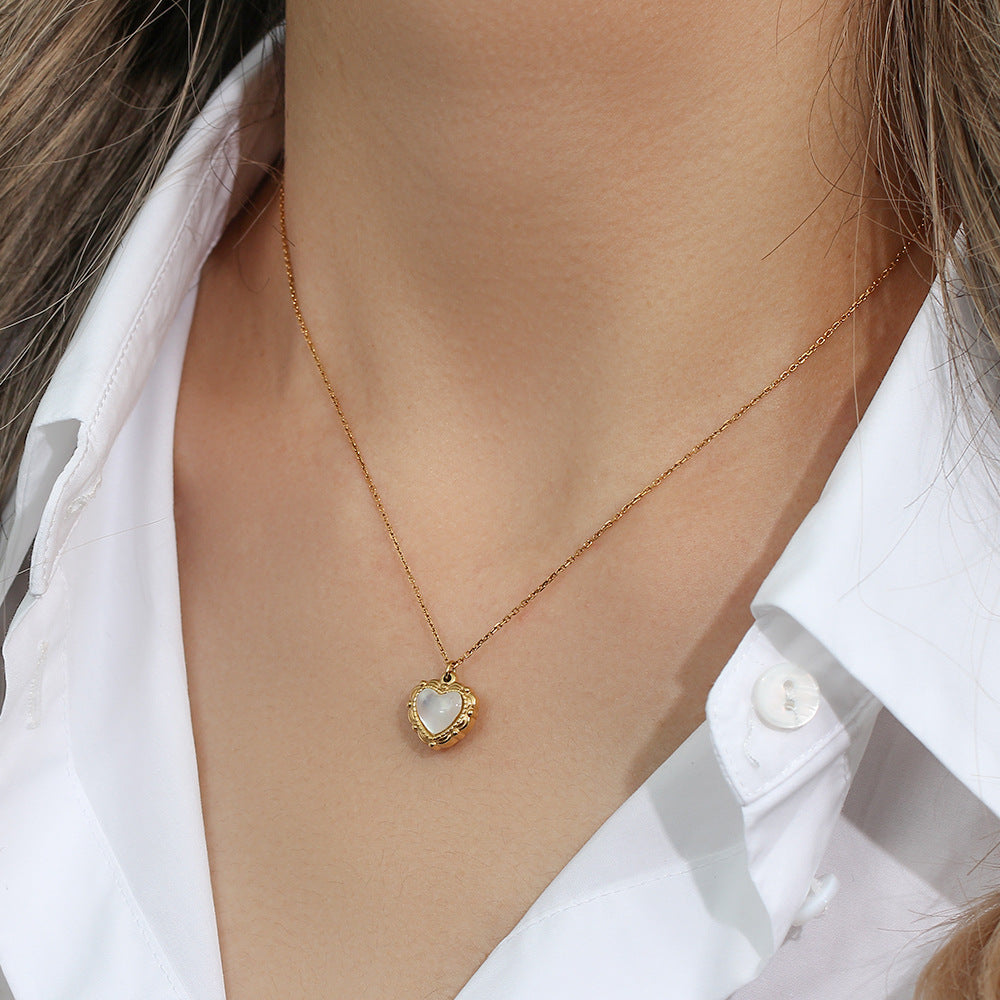 Golden Shell Heart Necklace
