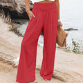 Linen-Blend Wide-Leg Trousers